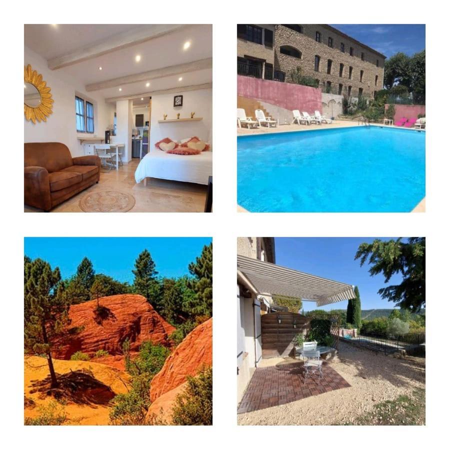 Logement D'Exception Pres Du Colorado Provencal Dans Une Residence Au Calme Avec Piscine Offrant Une Vue Imprenable Sur Le Luberon Depuis Sa Terrasse Viens المظهر الخارجي الصورة